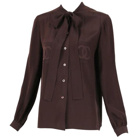 chanel logo blouse|chanel blouses sale.